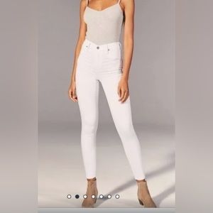 Abercrombie & Fitch Simone High Rise Super Skinny Jeans in White